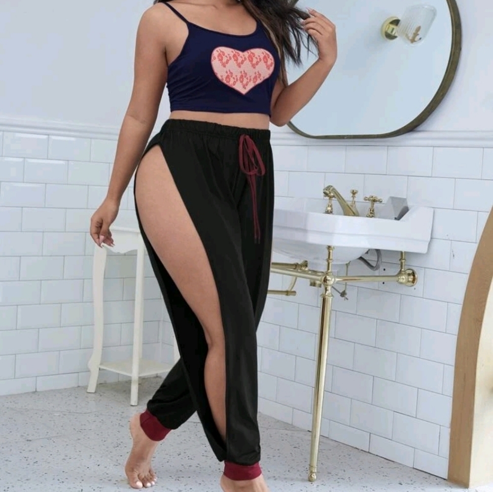 BRAND NEW Shein 2 Piece Split Thigh Pajama Set, Size 5XL.